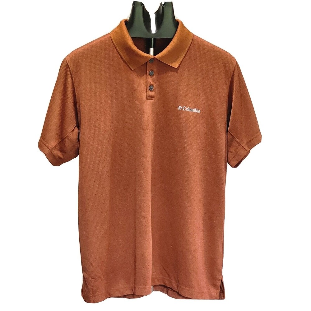Men's Columbia Omni Shade Polo Shirt Terracotta Orange Size L